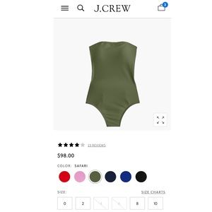 J.Crew Cross Back Bandeau One Piece Swinsuit